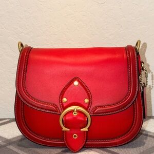 Coach Beat Saddle Bag in Candy Apple NEW